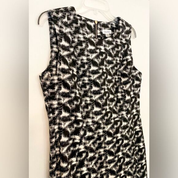 Calvin Klein Elegant Black and White Patterned Dress size 12 - Picture 6 of 13